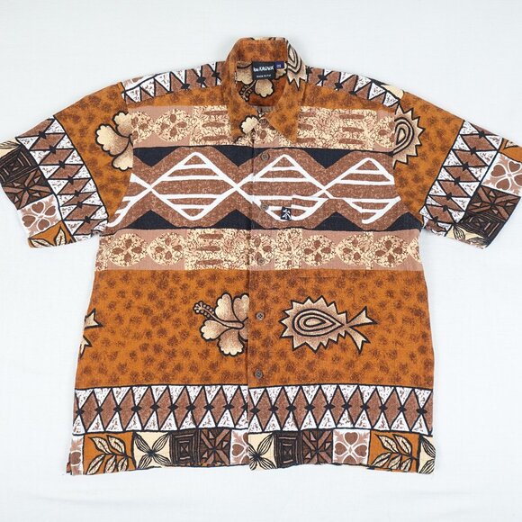 Kau KAUWA Hawaiian Thick Cotton Button Up Shirt Men's OS (Small) Made in Fiji - Picture 1 of 8